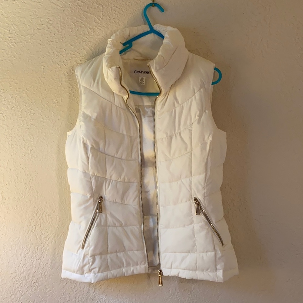 Cream Calvin Klein puffer vest